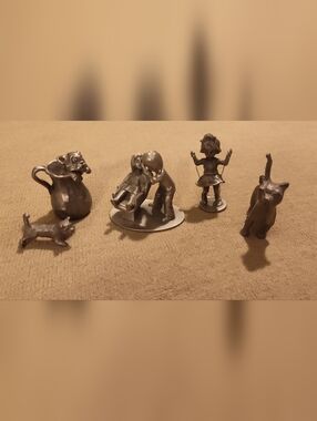 Vintage 1970's & 1980! Mini Pewter Figurine Set -